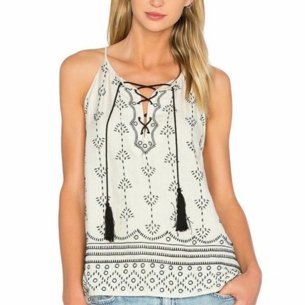 Joie Gough Embroidered Bohemian Sleeveless Top Women Size XS